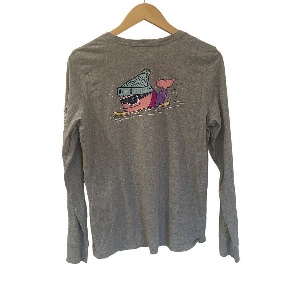 Vineyard Vines Long Sleeve Tee sz M Winter Logo Snowboarding